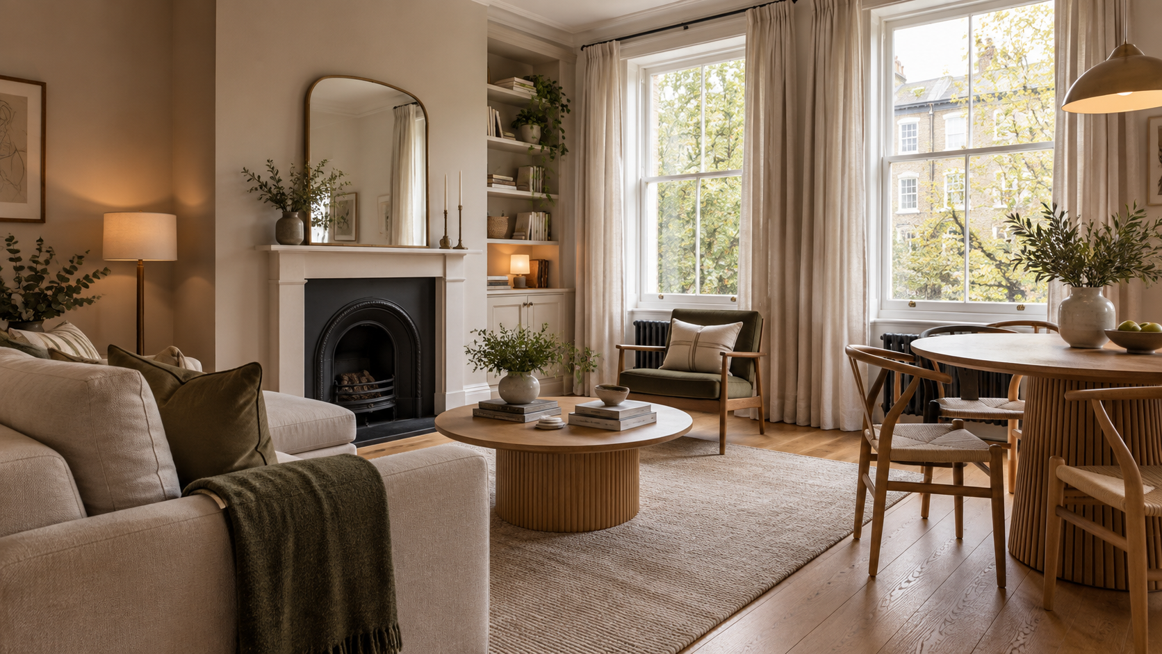 Warm, guest-ready British apartment interior