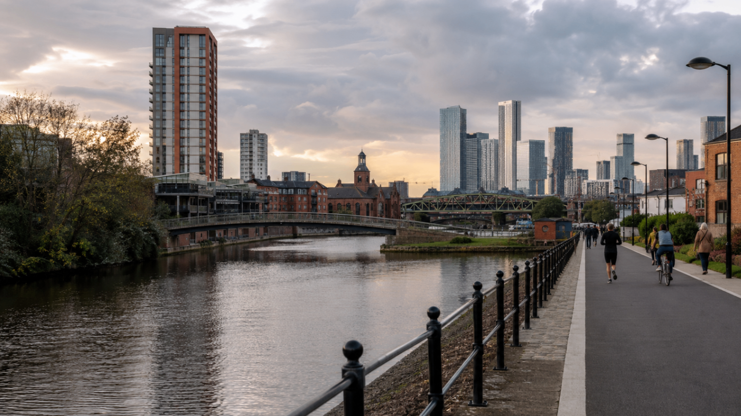 Salford, on Manchester's city fringe around Chapel Street and Greengate, where Hostahome manages short-let apartments.