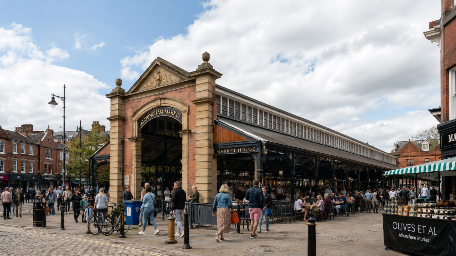 Altrincham in Greater Manchester, where Hostahome manages short-let homes and apartments.
