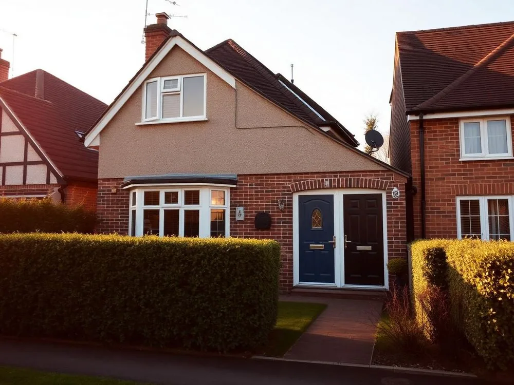 Suburban semi-detached house exterior