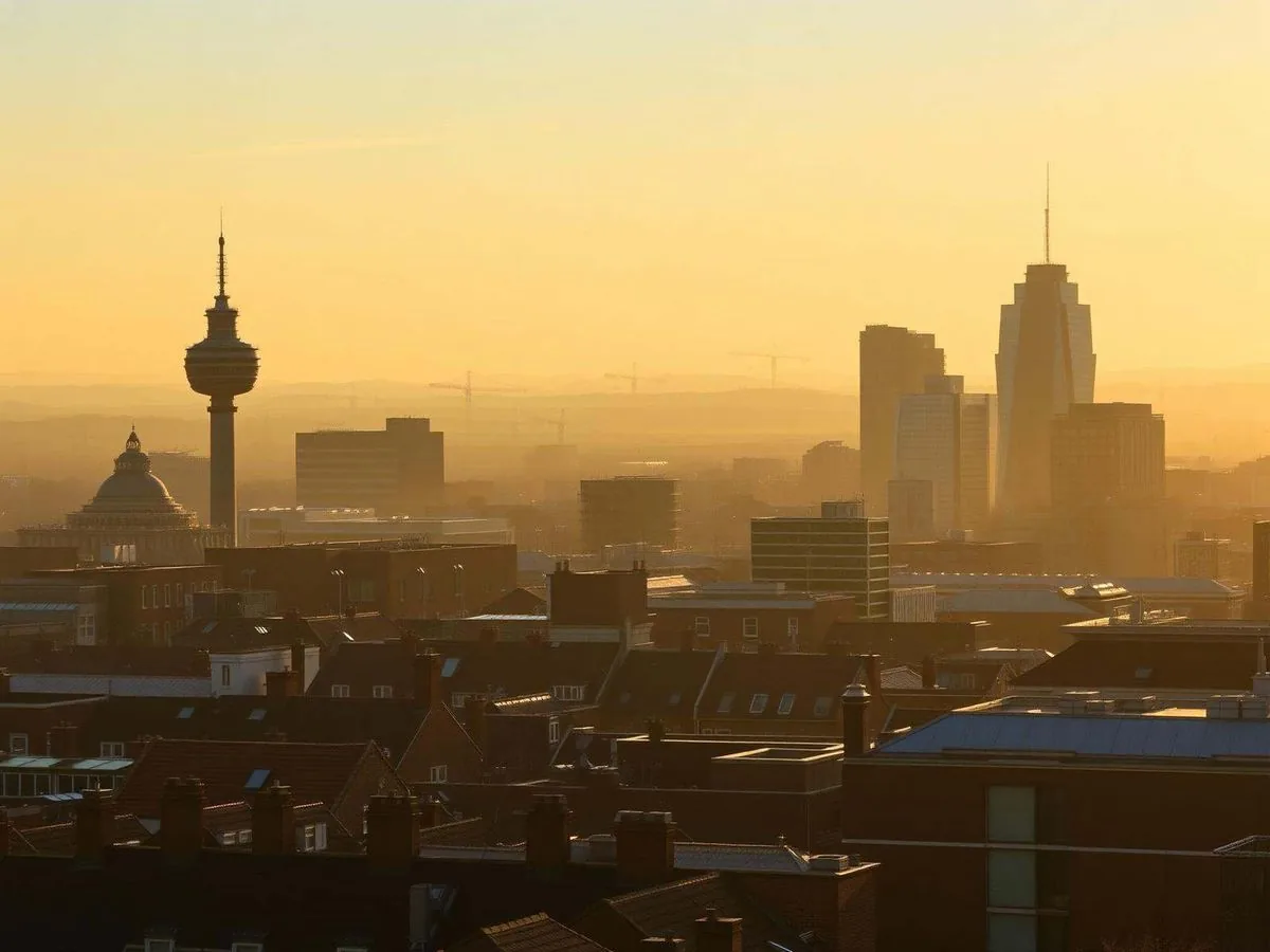 Central Manchester at golden hour.