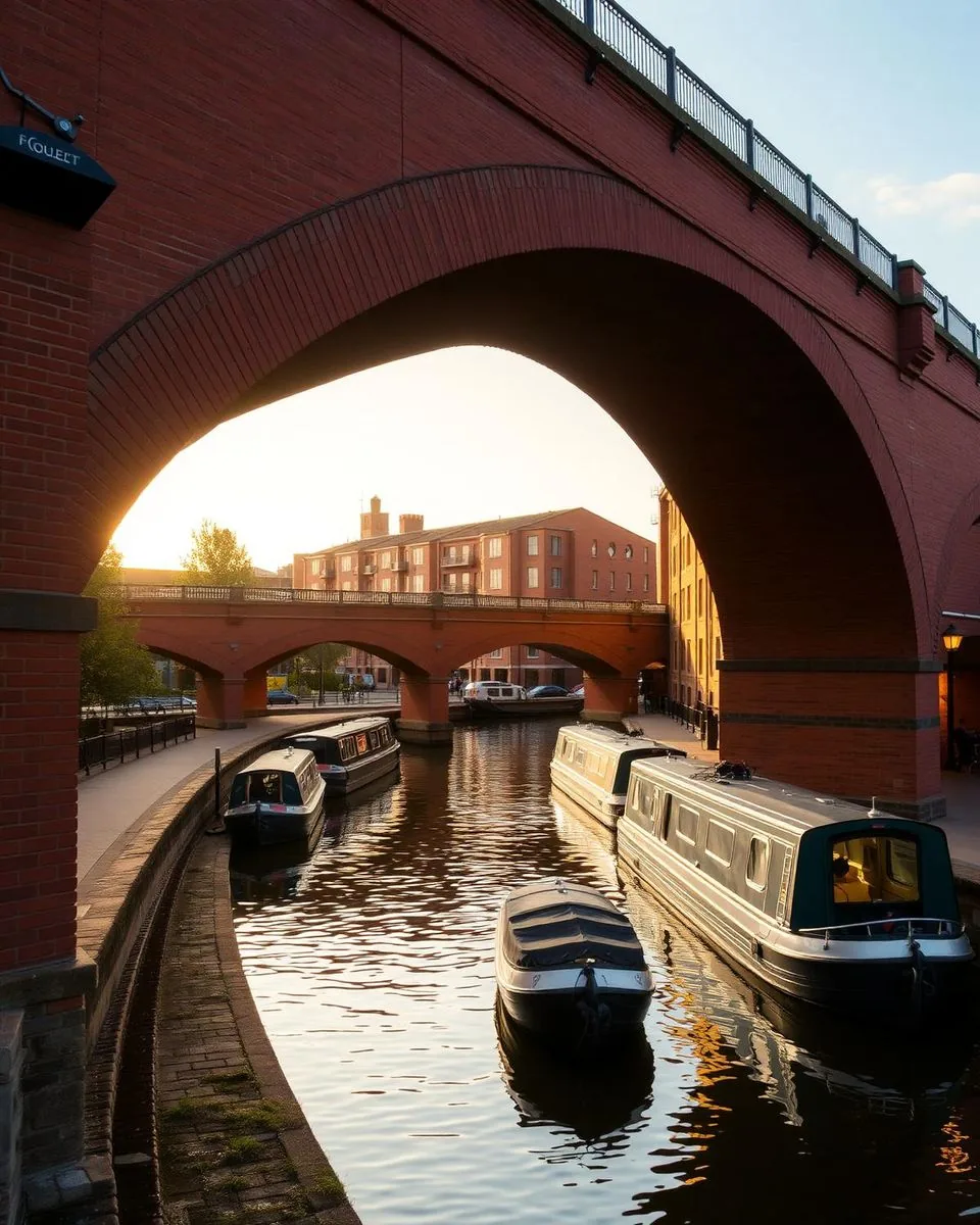 Castlefield canal basin and viaducts, Manchester.